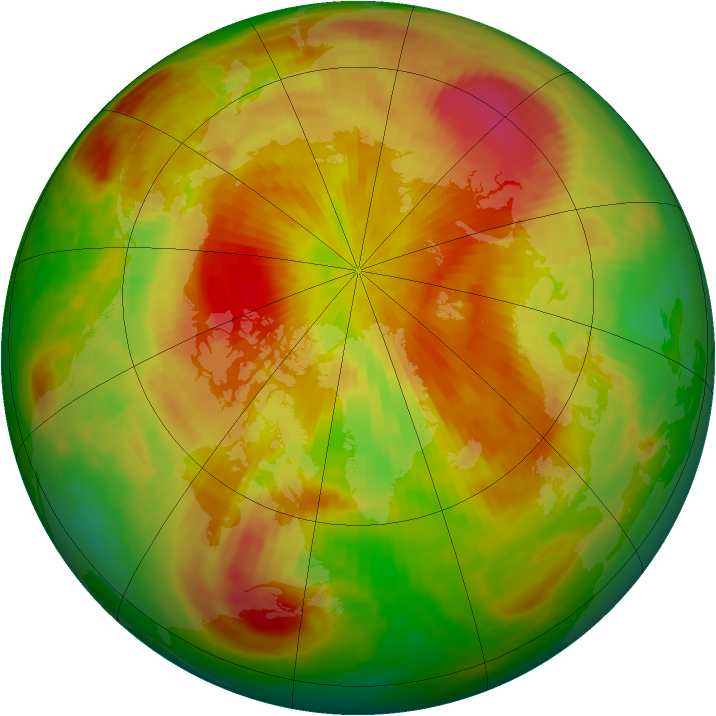 Arctic ozone map for 23 April 1989